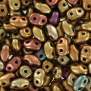 Matubo MiniDuo Perlen 4x2.5mm Matte - metallic gold iris